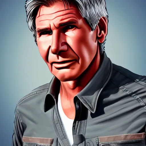 Prompt: harrison ford from indiana jone, but with very big ears. portrait realistic 8 k