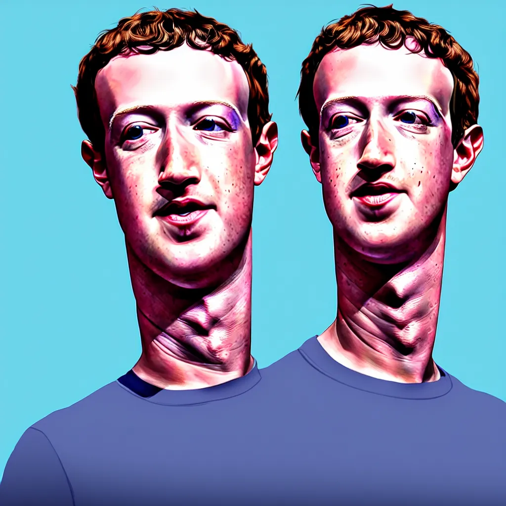 Image similar to one mark zuckerberg staring into your soul, hyper realistic, painting