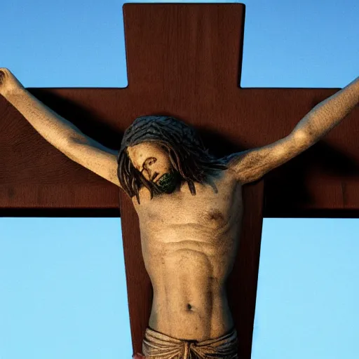 Image similar to octane render of crucifixion