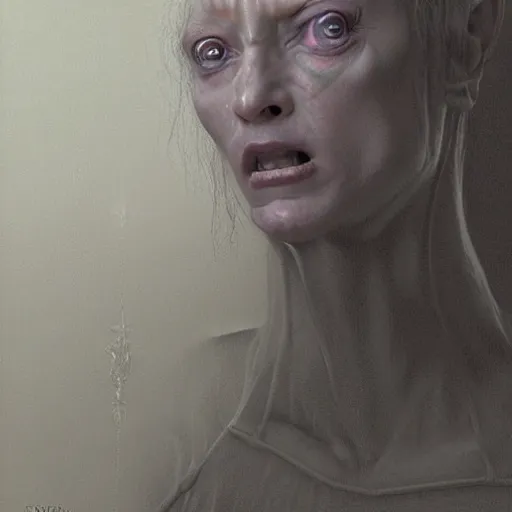 Image similar to vladimir putin maid dress, horror, macabre art mausoleum, stuning 3 d render, masterpiece, dark, by donato giancola and greg rutkowski and wayne barlow and zdzisław beksinski, realistic face