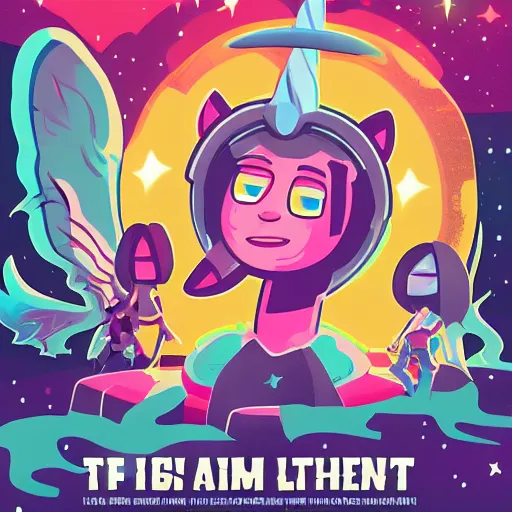 Image similar to dribbble design twitch streamer spacingunicorn movie poster