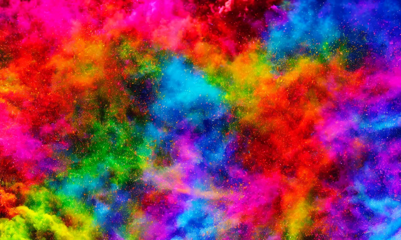 Prompt: colorful powder explosion, multi - colored, studio shot, photorealism, photography uhd wallpaper, 4 k, 8 k
