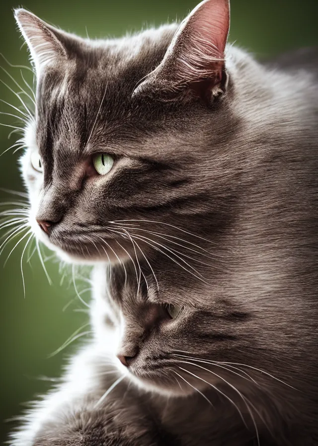 Image similar to photo of a cat hulk, 8 5 mm f / 1. 8, bokeh, backlit