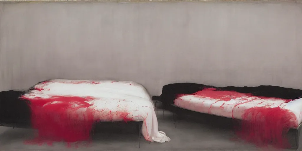 Image similar to lovers melting into a bed, void of darkness, Todd Hido, Edward Hopper, Mark Rothko, Cy Twombly