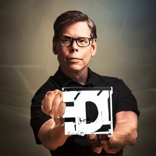 Prompt: bob lazar holding element 1 1 5, realistic artstyle, wide shot, dramatic lighting, octane render, hyperrealistic, high quality, highly detailed, hd, beautiful, cinematic, 8 k, unreal engine, facial accuracy, symmetrical