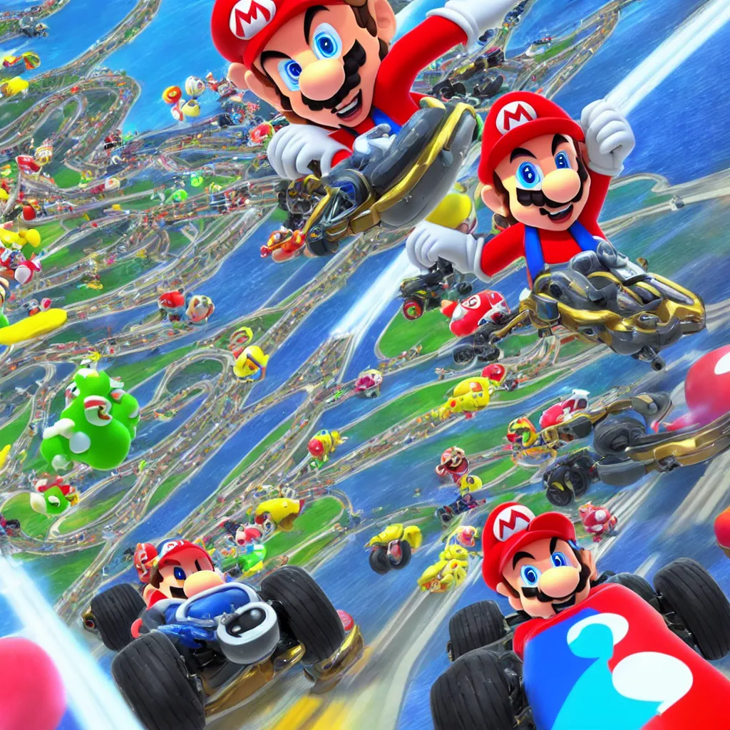Image similar to mario kart 8 deluxe music racetrack