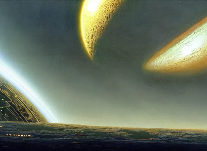 Prompt: ringworld, matte painting, peter elson