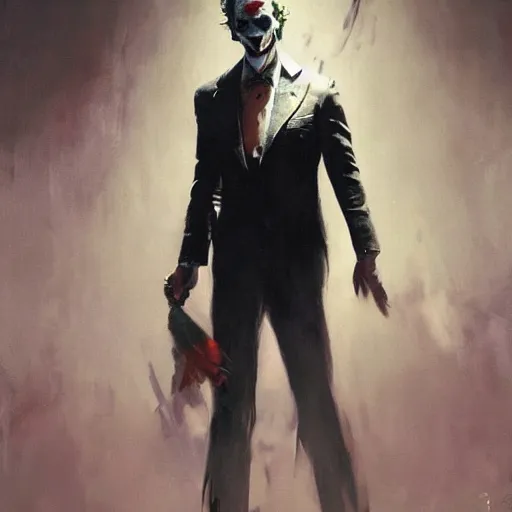 Prompt: matthew mcconaughey as joker, dynamic pose, painted by wenjun lin, greg rutkowski