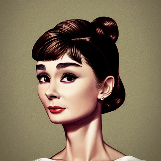 Prompt: a highly realistic, true to life portrait of audrey hepburn, sharp focus, by ilya kuvshinov, ruan jia, tom bagshaw, trending on artstation, cinematic lighting, hyper realism, octane render, 8 k, hyper