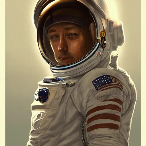 Prompt: astronaut, portrait by bagshaw tom, illustration painting, detailed illustration, hd, digital art, overdetailed art, concept art, detailed, overdetailed art, concept art, trending on artstation