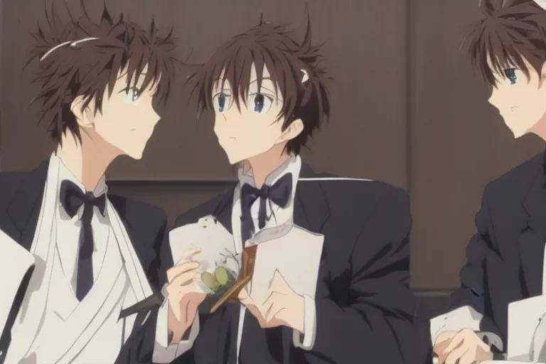 Prompt: two handsome men,Kyoto Animation