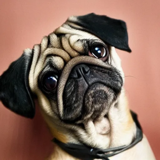 Image similar to a pug that looks like angelina jolie