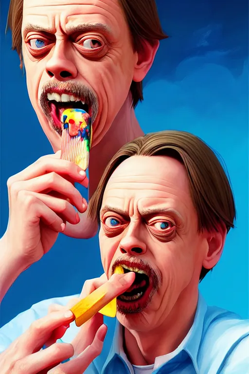 Prompt: Steve Buscemi with a popsicle, highly detailed, 2d game fanart behance hd by Jesper Ejsing, by RHADS, Makoto Shinkaih and Lois van baarle, ilya kuvshinov, rossdraws global illumination, cinematic, hyper-realistic, depth of field, coherent, high definition, 8k resolution octane renderer, artstation