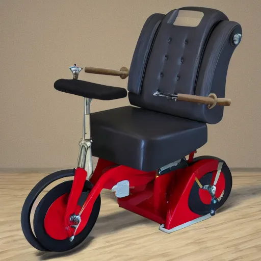 Image similar to pedal powered electric chair, product photo, prison appliance catalog, detailed, 4k