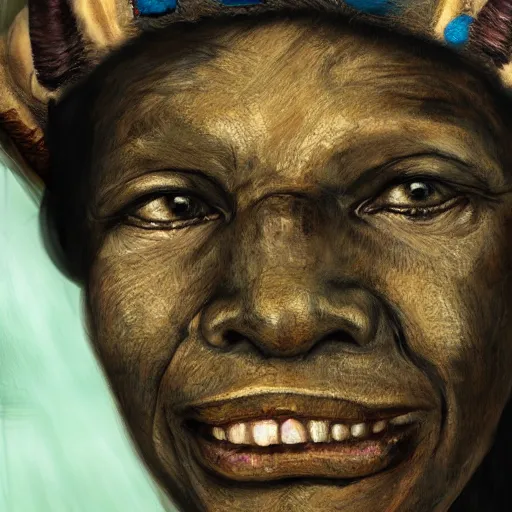 Prompt: portrait of a witch doctor, hyper realistic