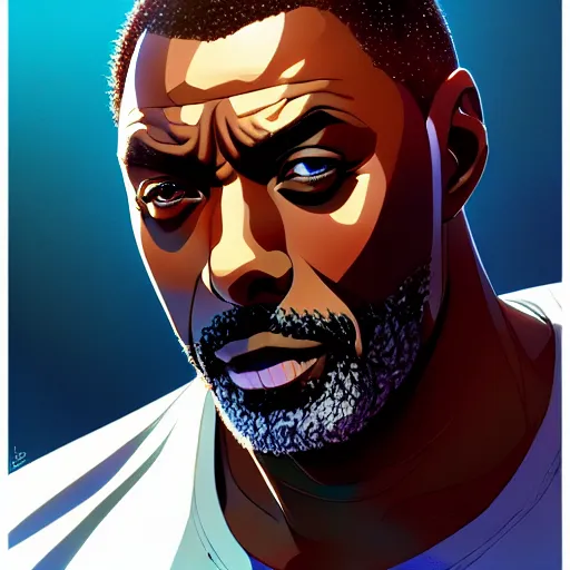 Image similar to idris elba, portrait shinkai makoto studio ghibli studio key hideaki anno sakimichan stanley artgerm lau rossdraws james jean marc simonetti elegant highly detailed digital painting artstation pixiv