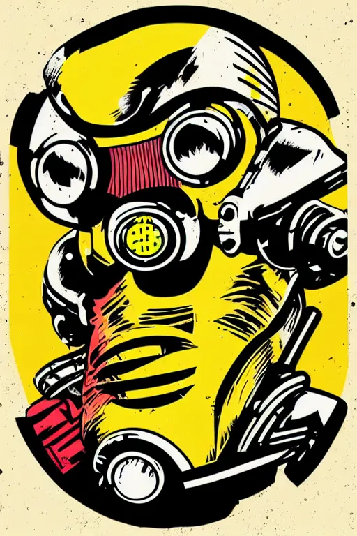 Image similar to fallout 7 6 retro futurist illustration art by butcher billy, sticker, colorful, illustration, highly detailed, simple, smooth and clean vector curves, no jagged lines, vector art, smooth andy warhol style