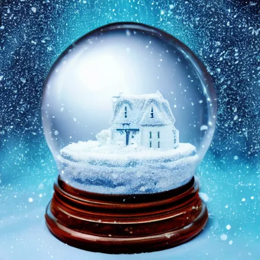 Prompt: a snow globe containing the universe falling down a bottomless pit