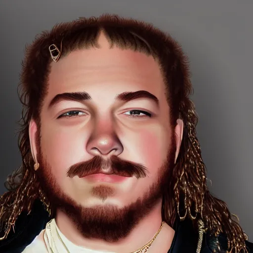 Image similar to post malone, detailed, clean, realistic