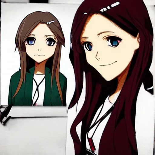 Prompt: Elisabeth Olsen as an anime character