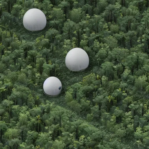 Prompt: vertical farms and white sci - fi dome in a steep sided valley with trees, a sense of hope and optimism, busy workers, hyper realistic, high res, 4 k, warm light, edouard groult, bynde, kirill leonov