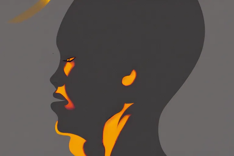 Prompt: a silhouette of a woman with a sun halo on her head by rafael albuquerque, trending on artstation, afrofuturism, studio lighting, dramatic lighting