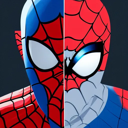 Image similar to face icon stylized minimalist spider - man, loftis, cory behance hd by jesper ejsing, by rhads, makoto shinkai and lois van baarle, ilya kuvshinov, rossdraws global illumination