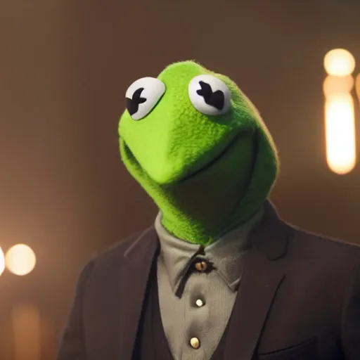 Image similar to Kermit the frog as John wick in John wick 4k hd movie still