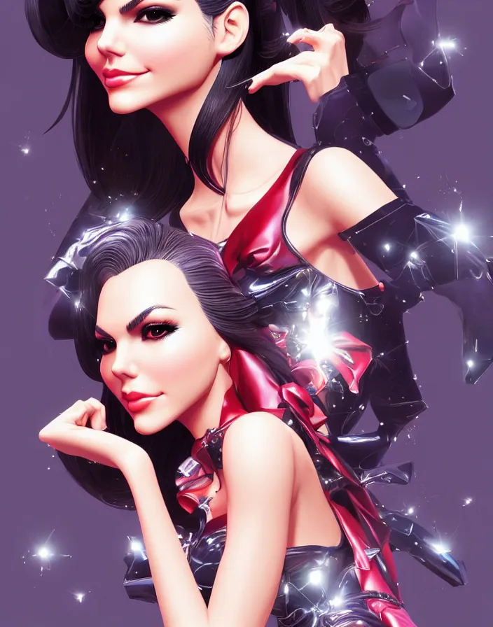 Prompt: portrait of rich and glamourous victoria justice, by katsuhiro otomo, yoshitaka amano, nico tanigawa, and artgerm rendered with 3 d effect, sweet artpiece.