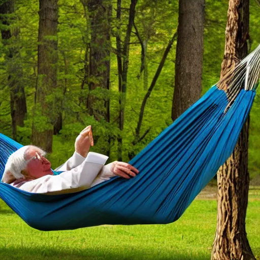 Image similar to priest on a hammock