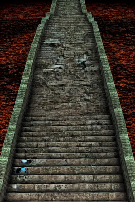 Prompt: stairway from hell to heaven hd 3 d