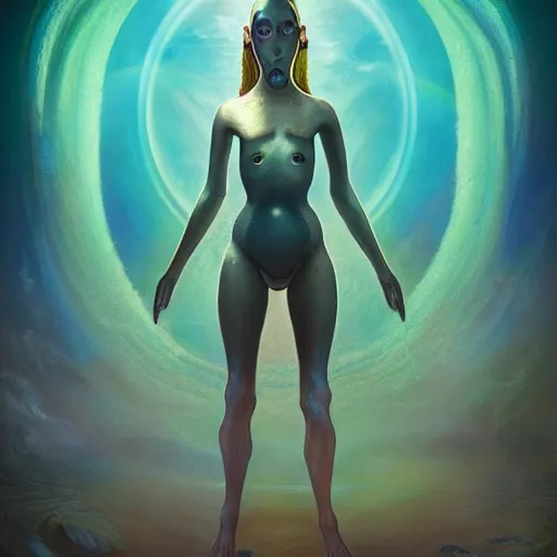 Prompt: by tom bagshaw, a centered wide shot soft paint render of a curiositywater waves lovecraft world, single female underwater with full bodysuit armor, tentacles, bioluminescence, symmetry accurate features, ominous depths, elegance, refractions, reflections, focus, rainbow lighting, very high detail, gods ray, octane, artstation