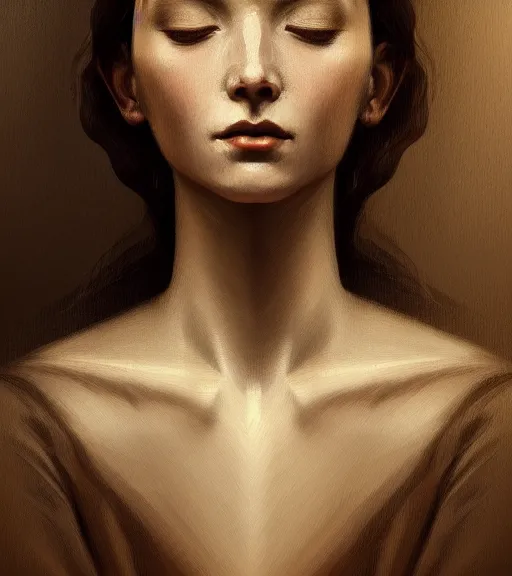 Image similar to portrait of a woman sitting alone with heightened detail, poised, intense emotion, detailed facial expression, detailed surroundings, intricate, elegant, highly detailed, centered, digital painting, artstation, concept art, smooth, sharp focus, illustration, by ( leonardo da vinci ), wlop