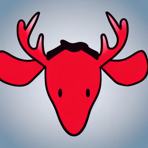 Image similar to sleepy red moose, logo, vector art, minimalism,