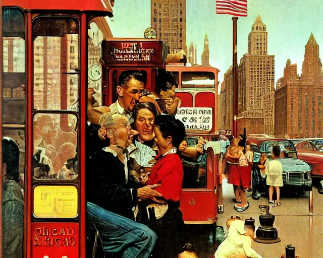 Image similar to chicago by norman rockwell