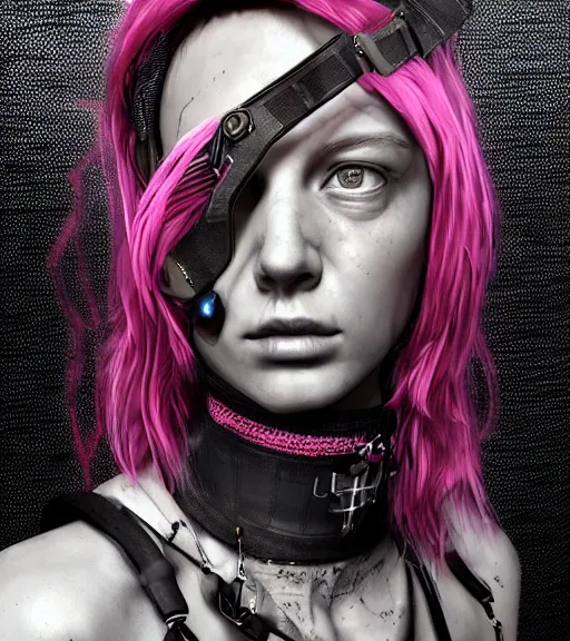 Prompt: detailed realistic female character cyberpunk wearing thick steel collar around neck, realistic, art, beautiful, 4K, collar, choker, collar around neck, punk, artstation, detailed, female, woman, choker, cyberpunk, neon, punk, collar, choker, collar around neck, thick collar, tight around neck, punk, choker, hyperrealistic, realistic, female, punk female,