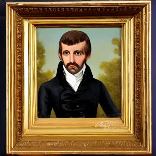 Prompt: regency era painting of a young ringo starr clean shaven