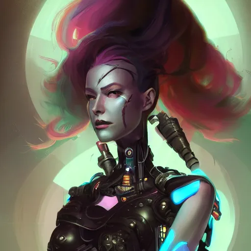 Image similar to portrait of a beautiful cybernetic villainess, cyberpunk concept art by pete mohrbacher and artgerm and wlop and greg rutkowski and deathburger, digital art, highly detailed, intricate, sci-fi, sharp focus, Trending on Artstation HQ, deviantart, unreal engine 5, 4K UHD image