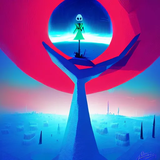 Image similar to curled perspective digital art of free palestina by anton fadeev from nightmare before christmas