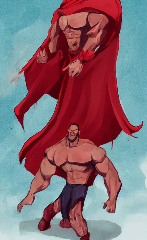 Image similar to a chad and handsome red wizard, super buff and cool, very detailed, sharp, matte, concept illustration