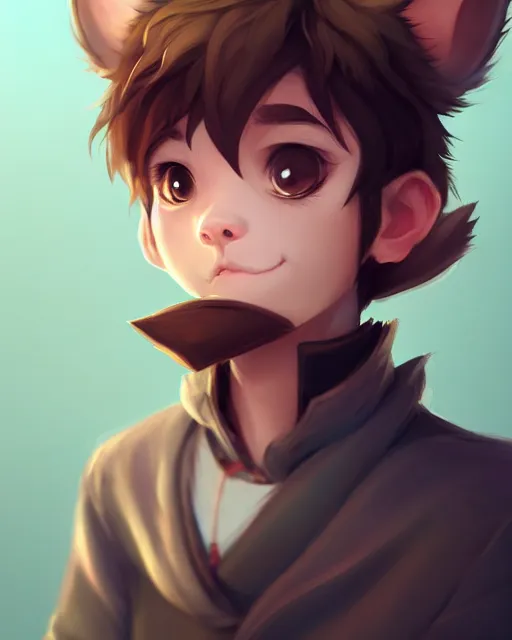 Image similar to character concept art of a cute young male anthropomorphic furry | | cute - fine - face, pretty face, key visual, realistic shaded perfect face, fine details by stanley artgerm lau, wlop, rossdraws, james jean, andrei riabovitchev, marc simonetti, and sakimichan, trending on artstation