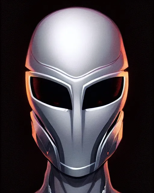 Prompt: professional concept art portrait of a masked cyber punk man in a dark room by artgerm and greg rutkowski ( thin white border ). an intricate, elegant, highly detailed digital painting, concept art, smooth, sharp focus, illustration, in the style of cam sykes, wayne barlowe, igor kieryluk.
