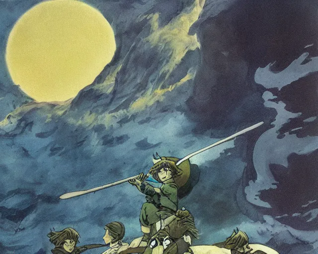 Image similar to the art of nausicaa, warriors of the wind, high resolution