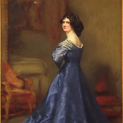 Image similar to beautiful woman in dress, by armitage arnold