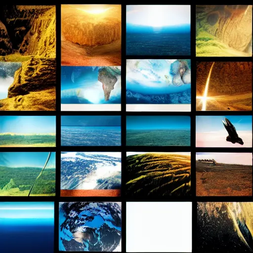 Image similar to planet earth. film strip. 9 frames.