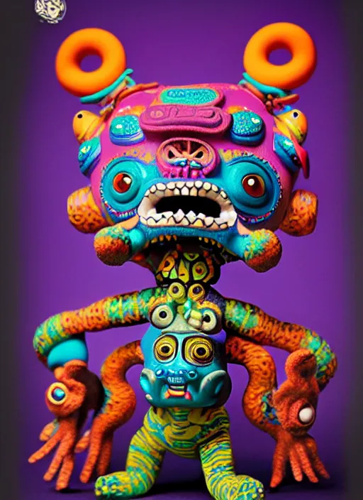 Image similar to colorful cute tlaloc alebrije by mark ryden and dean ellis, octane, insanely detailed