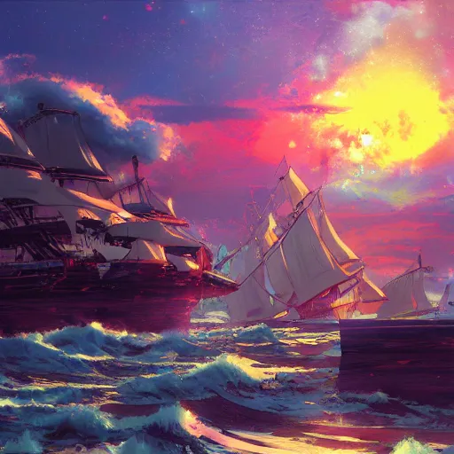 Image similar to disco diffusion painting of a pirates landscape by makoto shinkai, masterpiece, contest award winner