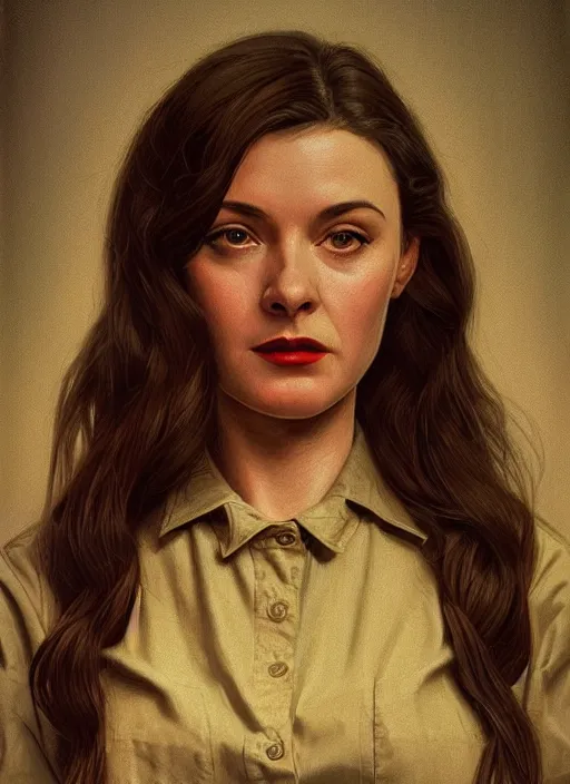 Image similar to twin peaks movie poster art, portrait of jaeda lily miller, from scene from twin peaks, clean, simple illustration, nostalgic, domestic, highly detailed, digital painting, artstation, concept art, smooth, sharp focus, illustration, artgerm, donato giancola, joseph christian leyendecker, wlop