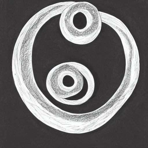 Image similar to a black and white ouroboros drawing