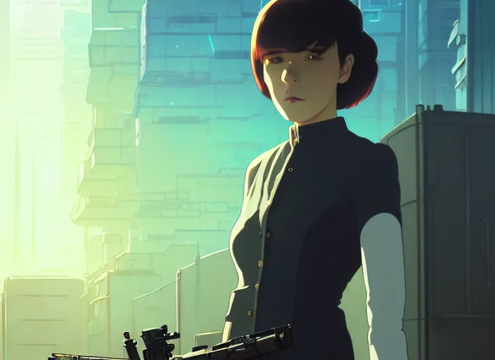 Prompt: a film still portrait of a suspicious female spy, finely detailed features, minions, cinematic lighting, perfect art, night cyberpunk city, intricate, anime, minion, gapmoe grimdark, artstation, trending on pixiv fanbox, painted by greg rutkowski makoto shinkai takashi takeuchi studio ghibli, akihiko yoshida, 4 k